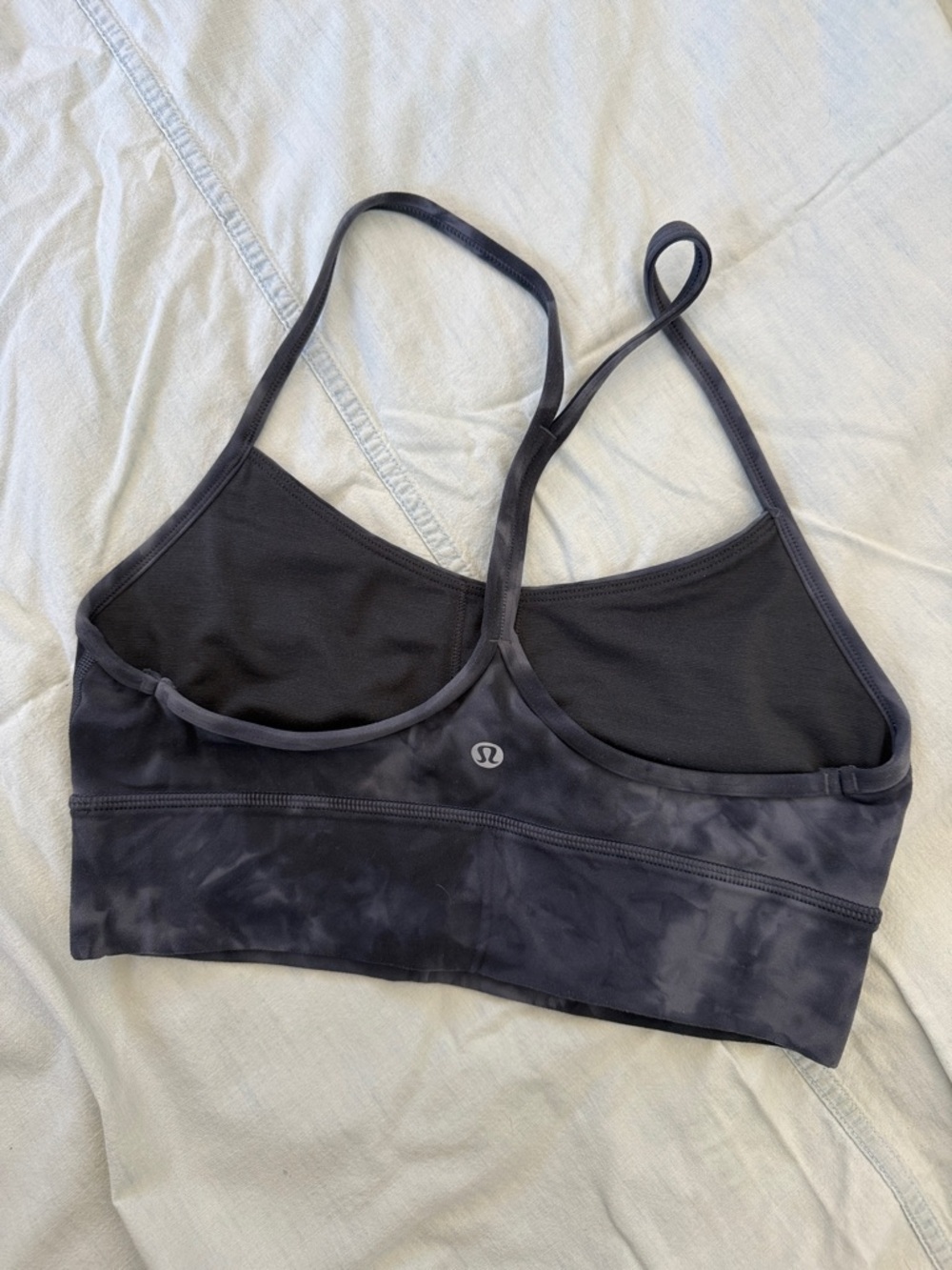 lululemon athletica Black Tie-Dye Flow Y long line Sports Bra